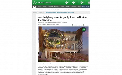 Presentation of Azerbaijani pavilion at "Milan Expo 2015" in Italian media